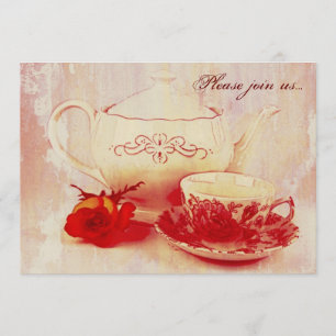 Invitación Fiesta del té clásica del grunge del victorian