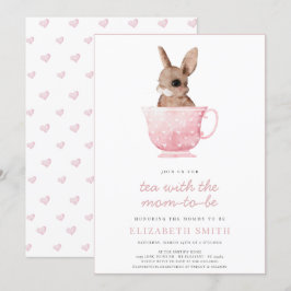 Invitación Fiesta del té conejito Chica rosado Baby Shower