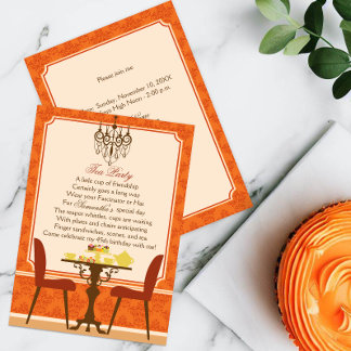 Invitación Fiesta del té de cumpleaños de otoño