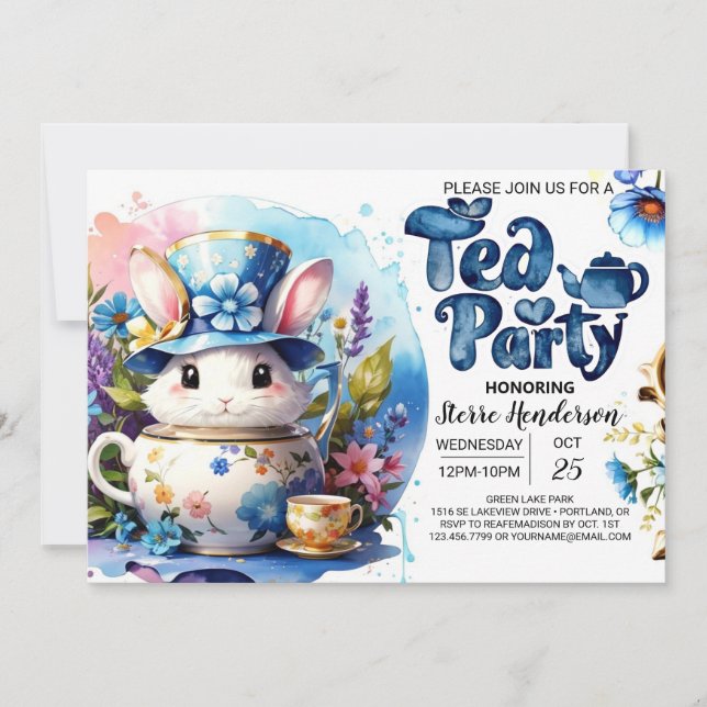 Invitación Fiesta del té de la casa abierta: El Baby Shower d (Anverso)