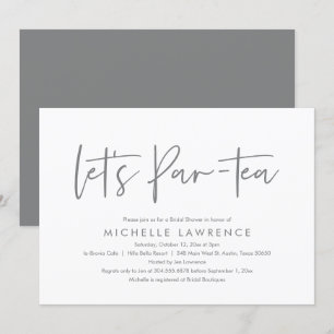 Invitación Fiesta del té de la tarde, ducha nupcial moderna