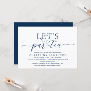 Invitación Fiesta del té de la tarde, futura novia, ducha de
