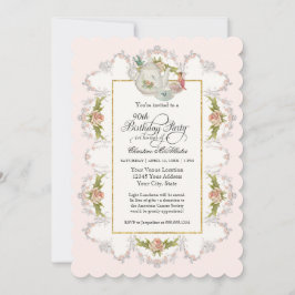 Invitación Fiesta del té de los hados de cumpleaños, Rosas te