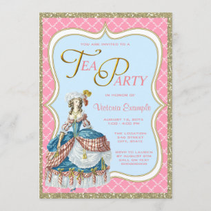Invitación Fiesta del Té de María Antonieta