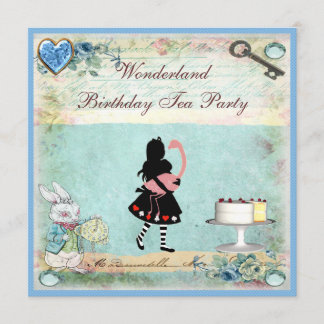 Invitación Fiesta del té del cumpleaños del país de las