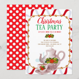 Invitación Fiesta del té del día de fiesta del navidad