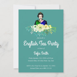 Invitación Fiesta del té del inglés de la reina Elizabeth