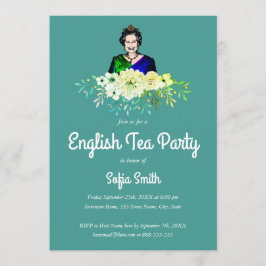 Invitación Fiesta del té del inglés de la reina Elizabeth