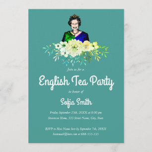 Invitación Fiesta del té del inglés de la reina Elizabeth
