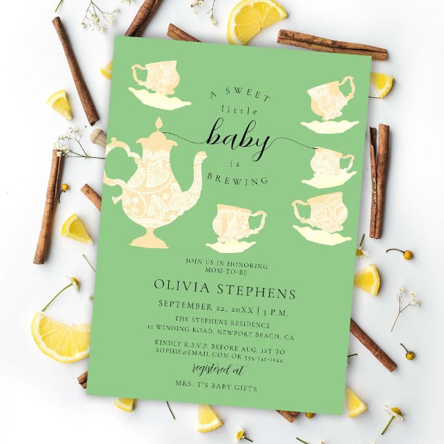 Invitación Fiesta del té Elegant Boho Lace Neutral Baby Showe (Subido por el creador)