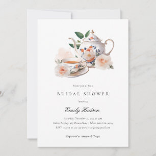 Invitación Fiesta del Té Elegante Despedida de Soltera
