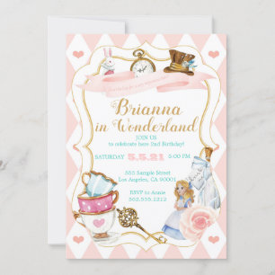 Invitación Fiesta del Té en el País de las Maravillas