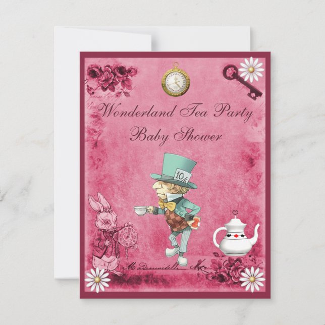Invitación Fiesta del té enojada rosada Baby Shower del país (Anverso)