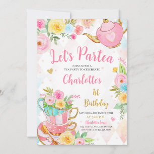 Invitación Fiesta del té floral Cumpleaños