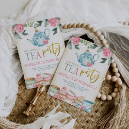 Invitación Fiesta del té floral Cumpleaños