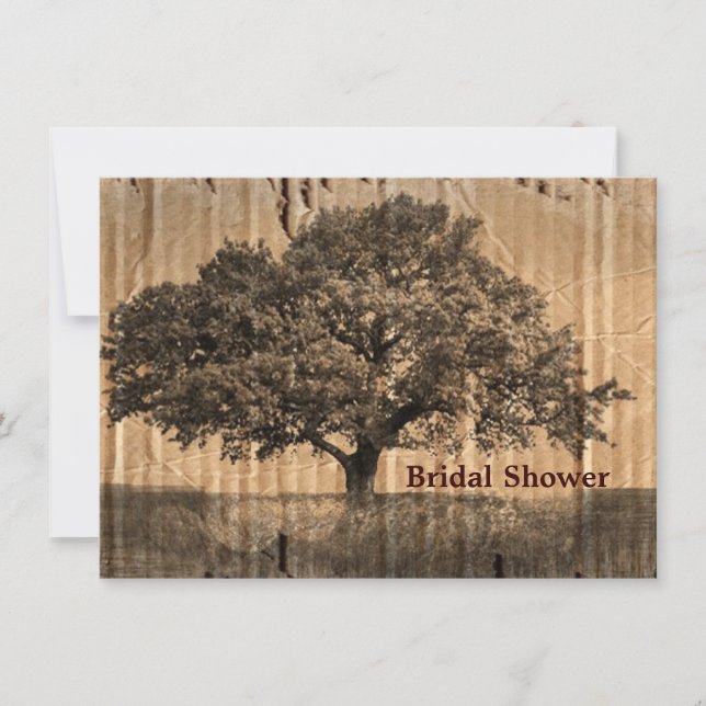 Invitación fiesta del té nupcial de la ducha del roble del (Anverso)