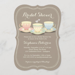 Invitación Fiesta del té nupcial elegante de la ducha del