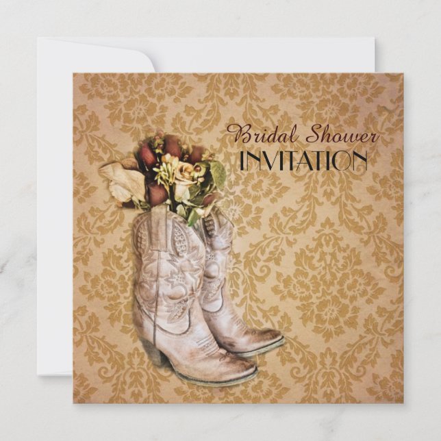 Invitación fiesta del té nupcial occidental de la ducha de (Anverso)