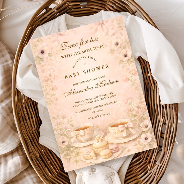 Invitación Fiesta del té para la futura mamá (Subido por el creador)