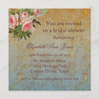 Invitación Fiesta del té rosa rosa de Victoria