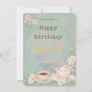 Invitación Fiesta del Té Shabby Chic