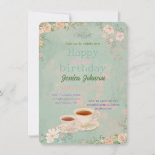 Invitación Fiesta del Té Shabby Chic