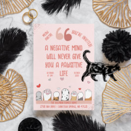 Invitación Fiesta del tema del gato positivo