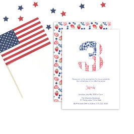 Invitación Fiesta del tercer cumpleaños del Jardín Blanco Roj