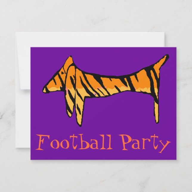 Invitación Fiesta del tigre de Dachshund (Anverso)