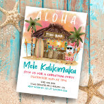 Invitación Fiesta del Tiki Beach Bar Tropical Santa Navidades<br><div class="desc">La invitación a la fiesta de Navidades tropicales incluye a Santa que disfruta de unas vacaciones en un bar tiki en la playa al atardecer, con palmeras, luces de cuerda y saludos hawaianos "Aloha" y "Mele Kalikimaka". Cócteles tropicales, piña, hibiscos y hojas de palma, tabla de surf y loro en...</div>