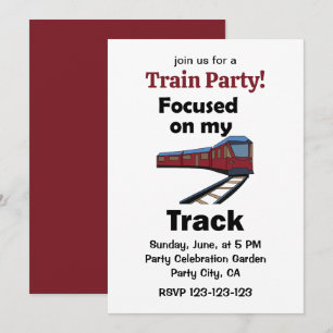 Invitación Fiesta del Tren Eléctrico Centrado En Mi Tren