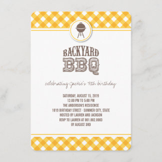 Invitación Fiesta del verano del cumpleaños del Bbq del patio