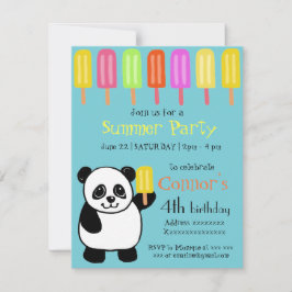 Invitación Fiesta del verano del oso de panda con los
