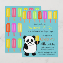 Invitación Fiesta del verano del oso de panda con los