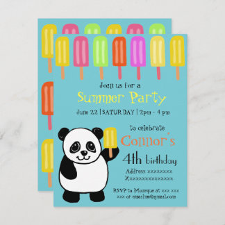 Invitación Fiesta del verano del oso de panda con los