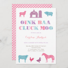 Invitación fiesta del zoológico de mascota, chica de la antig