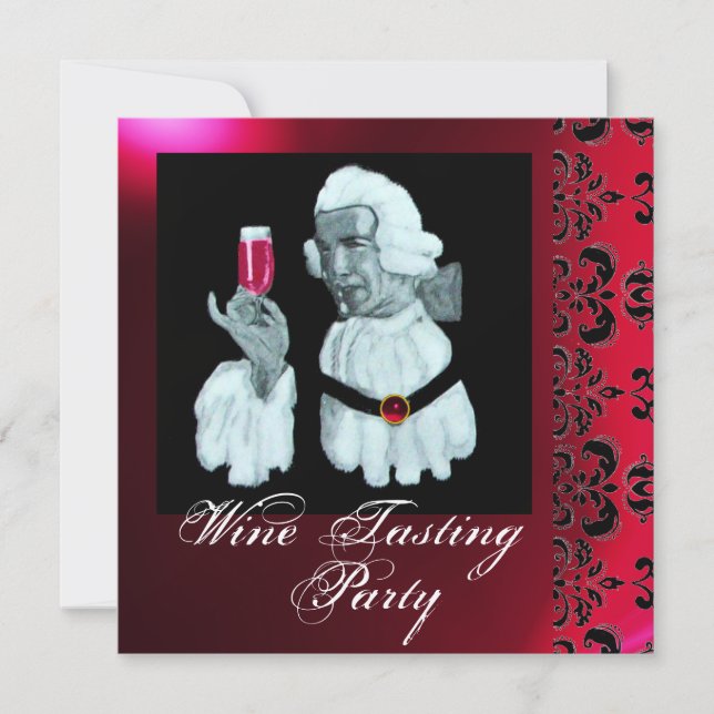 Invitación Fiesta DEMASIADO DE VINOS, Damask, Champagne (Anverso)