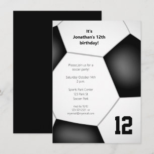 Invitación fiesta deportivo de fútbol chica masculino