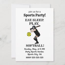 Invitación Fiesta Deportivo del Reproductor de Softbol