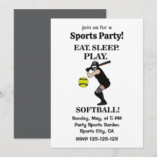 Invitación Fiesta Deportivo del Reproductor de Softbol