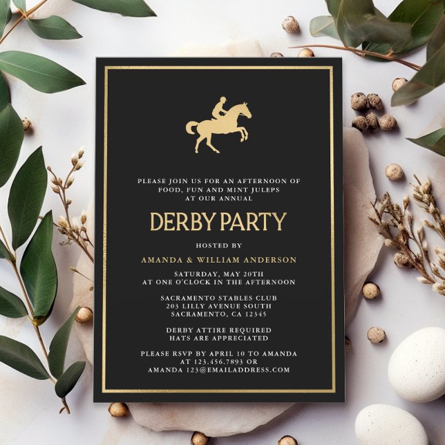 Invitación Fiesta Derby de Black & Gold (Subido por el creador)