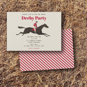 Invitación Fiesta Derby de Caballos de Carreras Cumpleaños Ec