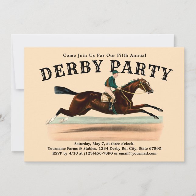 Invitación Fiesta Derby de Vintage Ecuestres (Anverso)