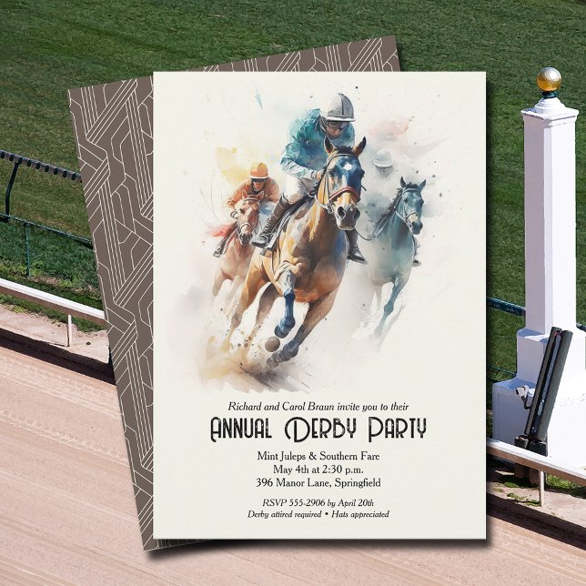 Invitación Fiesta Derby Horses and Jockeys (Racehorses and Jockeys Derby Party Invitations - INSTANT DOWNLOAD and/or PRINTED or both!)