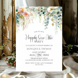 Invitación Fiesta Después de Boda con Verde Eucalipto