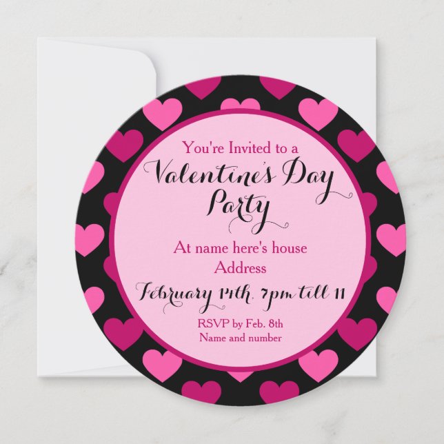 Invitación Fiesta día de San Valentín (Anverso)