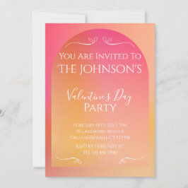 Invitación Fiesta Día de San Valentín Boho Arch Moderno Sunse