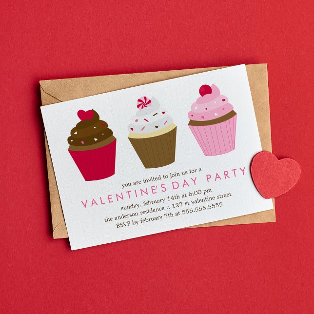 Invitación Fiesta Día de San Valentín Cupcakes (Subido por el creador)