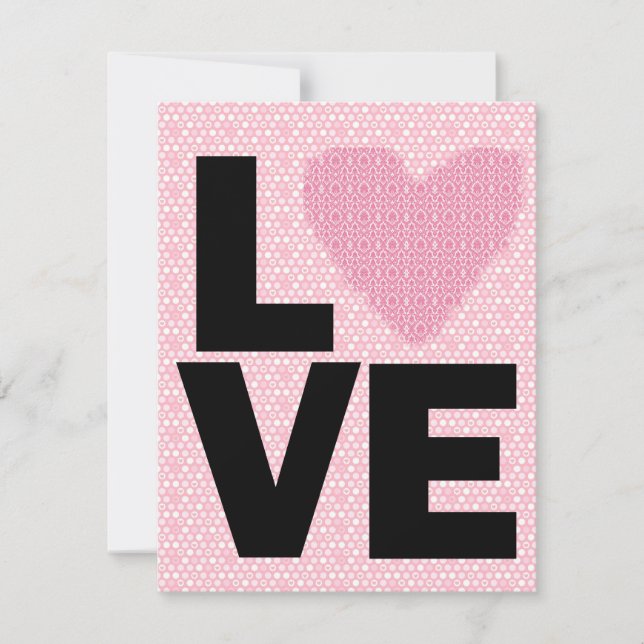 Invitación Fiesta Día de San Valentín de amor retro (Anverso)