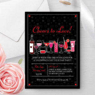 Invitación Fiesta Día de San Valentín Retro Cocktails
